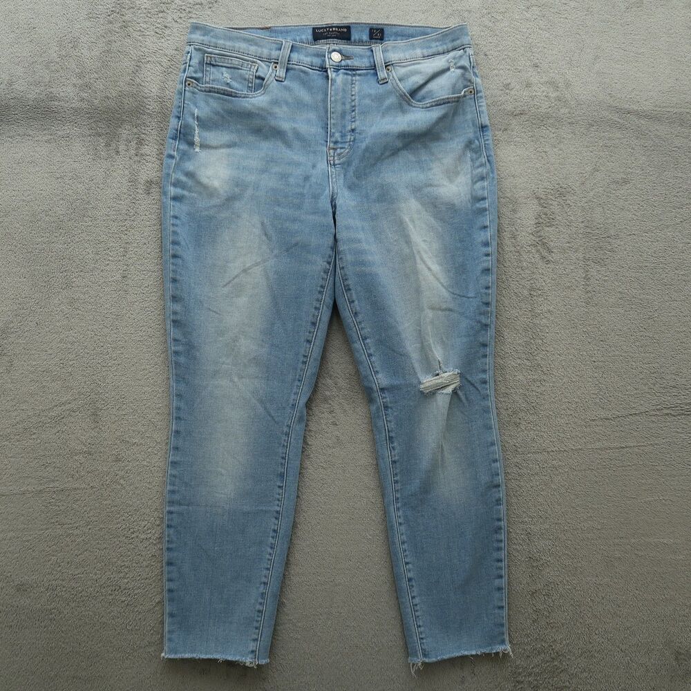 Lucky Brand Jeans Women's Size 12/31R Mid-Rise Ava Skinny 28" Inseam Distressed